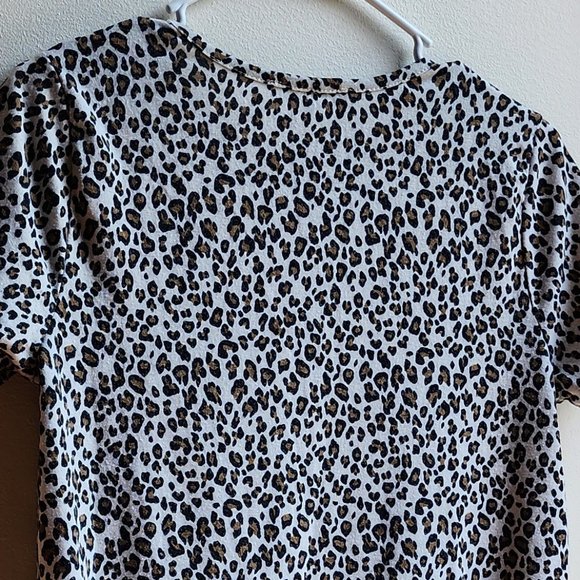 Gaze Animal Print Ruffled Short Sleeve Jersey Size Small - Picture 9 of 11